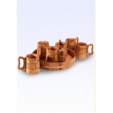 Набор дуб (поднос+6 кружек) Набор дуб (поднос+6 кружек)