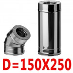 Элементы дымохода диаметром 150х250мм