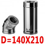 Элементы дымохода диаметром 140х210мм