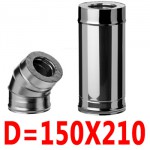 Элементы дымохода диаметром 150х210мм