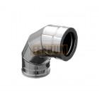 Сэндвич-колено 90° (439/0,8мм + нерж.) Ф120х200 Сэндвич-колено 90° (439/0,8мм + нерж.) Ф120х200