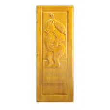 Дверь банная (липа) резная тонированная МЕДВЕДЬ 1,9*0,7 левая Дверь банная (липа) резная тонированная МЕДВЕДЬ 1,9*0,7 левая