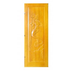 Дверь банная (липа) резная тонированная ЦАРЬ 1,9*0,7 левая Дверь банная (липа) резная тонированная ЦАРЬ 1,9*0,7 левая