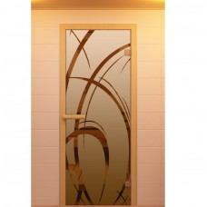 Дверь для сауны, серия "Арабика", стекло бронзовое Дверь для сауны, серия "Арабика", стекло бронзовое