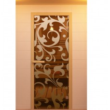 Дверь для сауны, серия "Петергоф", стекло бронзовое