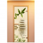 Дверь для сауны, серия "Релакс", с фотопечатью, стекло бронзовое Дверь для сауны, серия "Релакс", с фотопечатью, стекло бронзовое