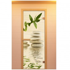 Дверь для сауны, серия "Релакс", с фотопечатью, стекло бронзовое Дверь для сауны, серия "Релакс", с фотопечатью, стекло бронзовое