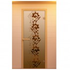 Дверь для сауны, серия "Чайный декор, стекло бронзовое Дверь для сауны, серия "Чайный декор, стекло бронзовое