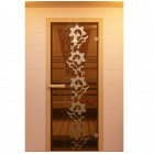 Дверь для сауны, серия "Камелия", стекло бронзовое