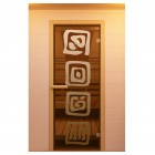 Дверь для сауны, серия "Лед", стекло бронзовое