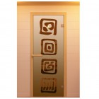 Дверь для сауны, серия "Оазис", стекло бронзовое Дверь для сауны, серия "Оазис", стекло бронзовое