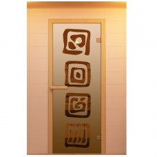 Дверь для сауны, серия "Оазис", стекло бронзовое