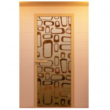 Дверь для сауны, серия "Поток", стекло бронзовое