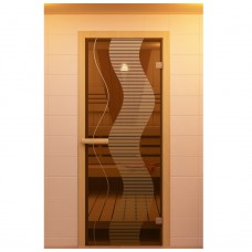 Дверь для сауны, серия "Растр", стекло бронзовое