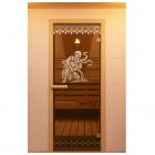 Дверь для сауны, серия "Рим", стекло бронзовое Дверь для сауны, серия "Рим", стекло бронзовое