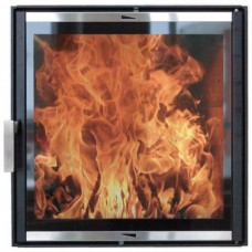 601 НТТ каминная дверца черная со Стеклом