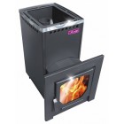 Дровяная печь ВАРВАРА без бака удлиненная топка ПАНОРАМА