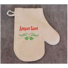 Рукавица П/Ш белая Добрая баня (вышивка)